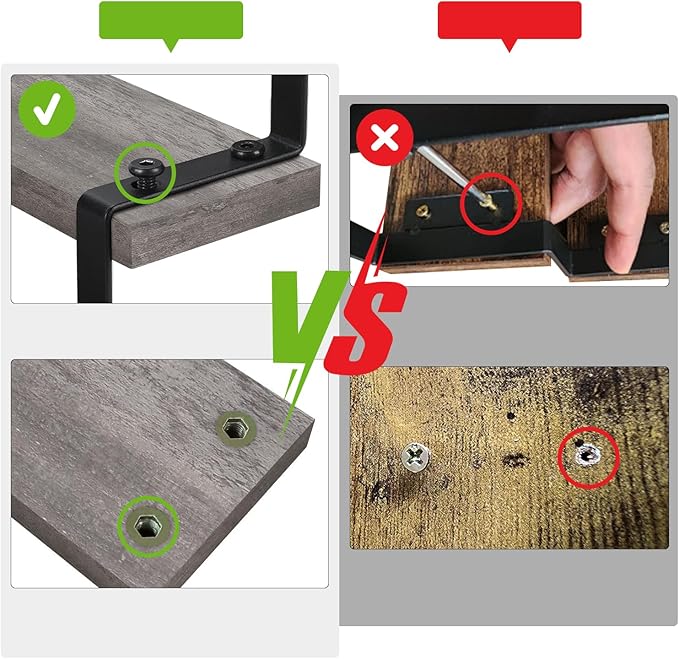 YINMIT Wooden Display Riser Stand, Tiered Perfume and Cologne Organizer Stand, 3 Tier Spice Rack Organizer, Rustic Display Shelf for Candles (3 Tier,2Pack,Grey)