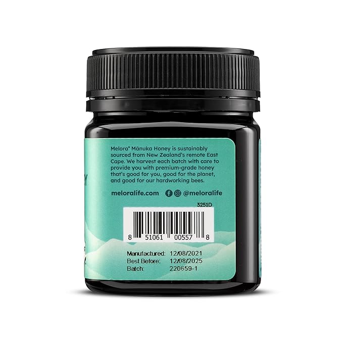 Melora Raw Manuka Honey from New Zealand | UMF 8+ | MGO 185+ | 8.8 Oz Jar | Safe for Skin Care | Edible & Healthy Sugar Alternative | Traceable from Hive to Hand Manuka Honey