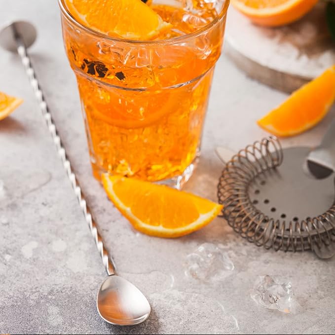 Generic 2 Packs 12 Inches Stainless Steel Bartender Mixing Spoon Cocktail Stirrers, Long Attractive Spiral Bar for Shakers, Carafes, Tall Cups & Pitchers Home Bar, 01, Silver, 2.95x11.34x0.01 inch