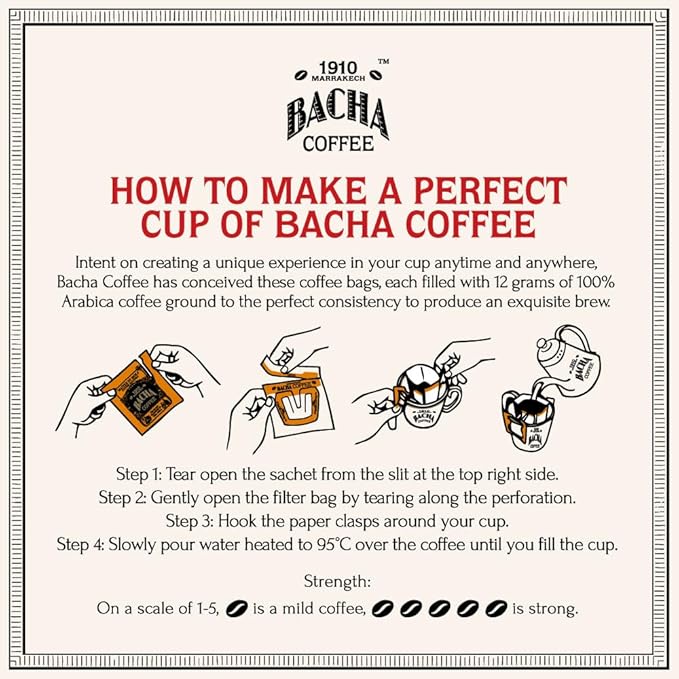 Bacha Coffee | Birthday Wish Fine Flavoured, 100% Arabica Specialty Coffee Beans, Medium Roast, x12 Individually Wrapped Single Serve Filter Bags