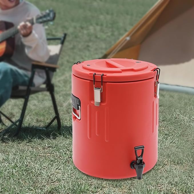 Insulated Beverage Dispenser - 7.5Gal Stainless Steel Hot and Cold Beverage Server with Spigot Handle, Commercial Thermal Container for Water Coffee Drink Catering Restaurant