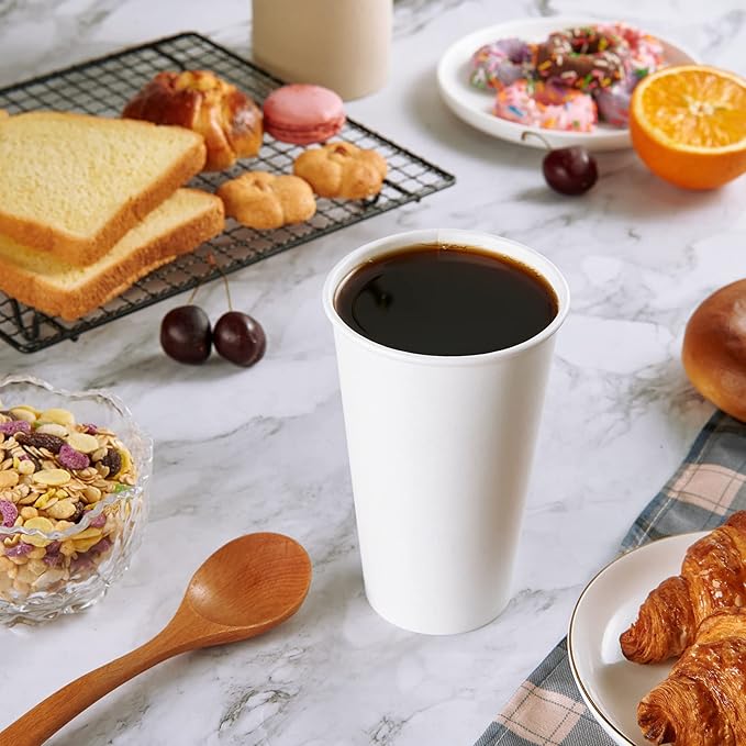 Vplus 500 Pack 16 OZ Paper Coffee Cups, Disposable 16 OZ Coffee Cups With Lids, Cold/Hot Drinking, For Home, Traveling, Stores, Office, And Events