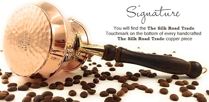 ACC Series (Medium-13 fl oz) - Hand Hammered Turkish Greek Arabic Armenian Copper Coffee Pot, Heavy Duty Stovetop Coffee Maker Cezve Jazzve Jazva Jezve Ibrik Briki