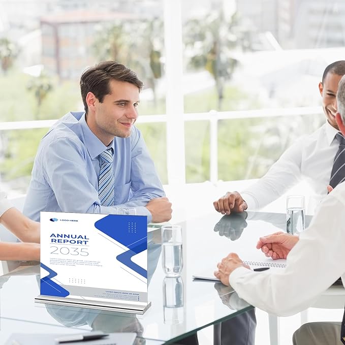 10 Pack Acrylic Sign Holder 11 x 8.5 Horizontal, Double-Sided Stand up Table Top Sign Holders, Clear Acrylic Picture Frame Menu Flyer Paper Holder Display Stand for Office Business Store Wedding Party