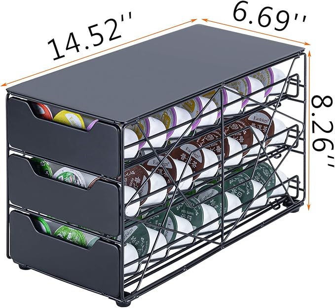 Rice rat k cup Holders for Counter Small for Keurig k-cup Holder for mr Coffee for Tea (63 pods-3 tiers)