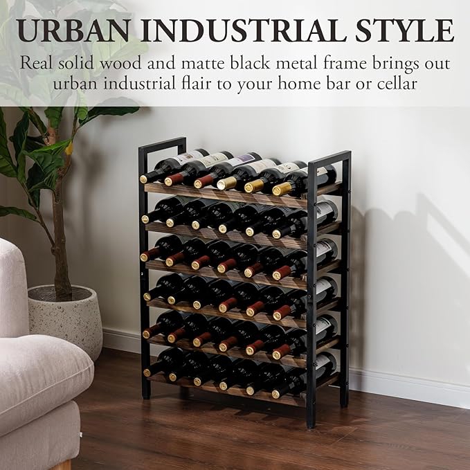 MyGift Wine Rack Freestanding Floor Stand, 6 Tier Wine Bottle Shelf - Holds up to 36 Bottles (Solid Wood)", since unit is 6 rack.