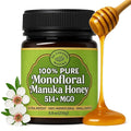 NZ Country East Cape 100% Pure Manuka Honey | Non-GMO Monofloral MGO 514+ | Therapeutic/Food Grade with Internal and External Healing Properties | Unpasteurized and Chemical-Free