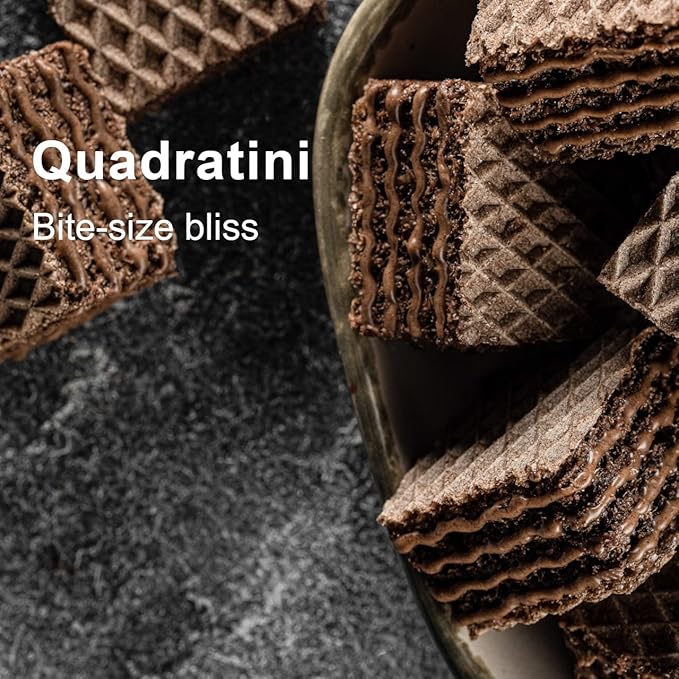 Loacker Quadratini Double Choc Wafer Cookies LARGE - 30% Less Sugar - Premium Crispy Bite Size Cocoa Wafers - NON-GMO - LARGE Pack of 6