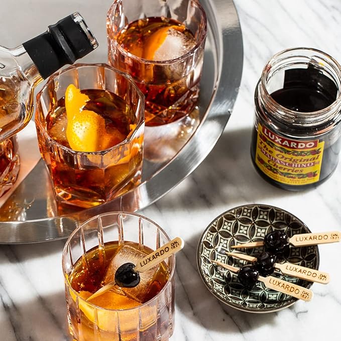 Luxardo Gourmet Cocktail Maraschino Cherries | for Old Fashioned, Manhattan and Desserts, 400G Jar. [Pack of 2]