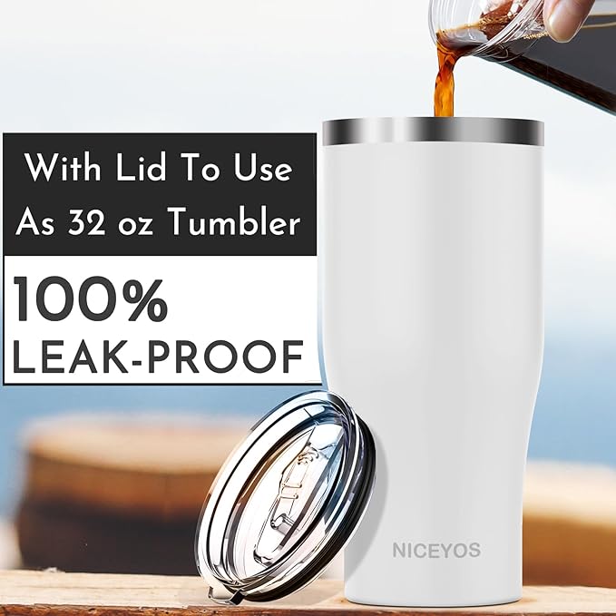 Universal Iced Coffee Sleeve - Insulated Double Wall Reusable Stainless Steel Holder Sleeves Insulator for Cold Drinks Fits Small Medium Large To Go Cups Gifts for Men Women Him Her (White)