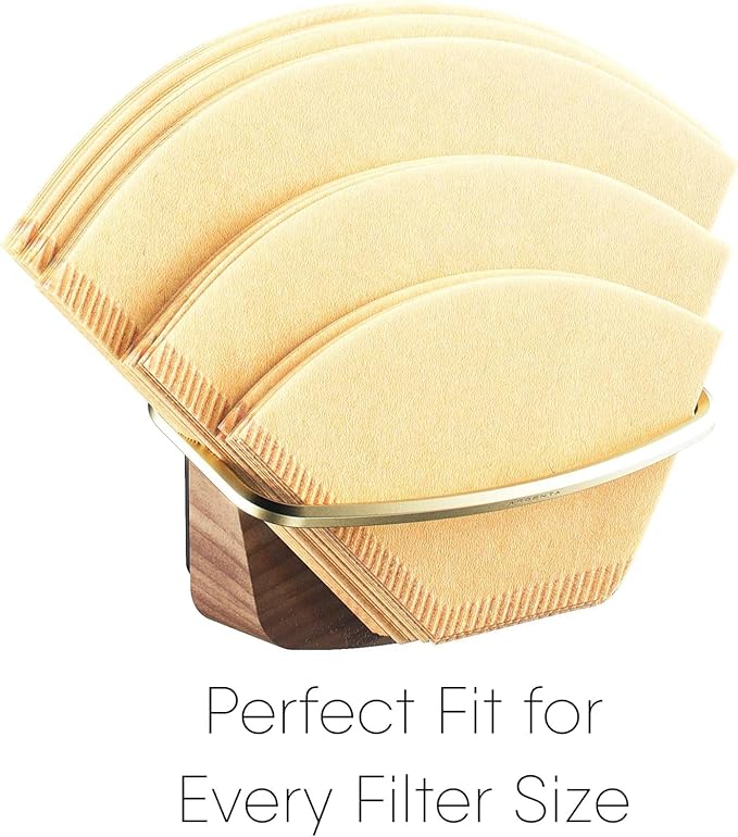 Cone Coffee Filter Holder ARGENTA – Wall Mount Coffee Filter Storage Container with Magnetic and Adhesive Mounting, Compatible with Hario, V60, Melitta, Chemex Coffee Filters (Plus)