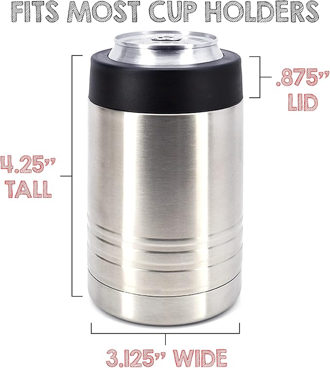 Clear Water Home Goods - 12 oz Stainless Steel Double Wall Vacuum Insulated Can or Bottle Beverage Cooler - Stainless Steel - 6 Pack
