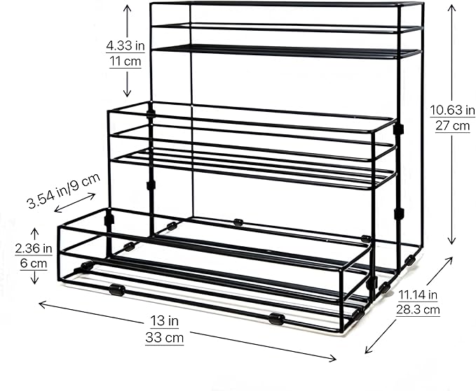 12 Bottles Coffee Syrup Rack Organizer, Coffee Syrup Stand Holder, 3 Tier Coffee Syrup Organizer for Coffee Bar Station, Wine Rack for Countertop, Bottle Display Shelf for Cocktail, Dressing