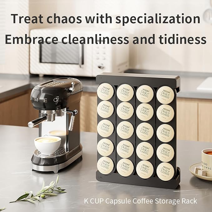 SAVORI Coffee Pod Storage Wall-Mounted Holder Organizer Compatible with 20 Keurig K-Cup Pods (White)