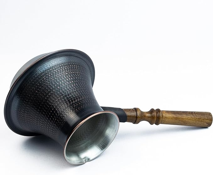 Handmade Armenian Coffee Pot Maker 27 Fl Oz (800ml) Induction Copper Jazva Ararat Turkish Arabic Greek Cezve Jezve Ibrik Turka Jazve Wooden Handle