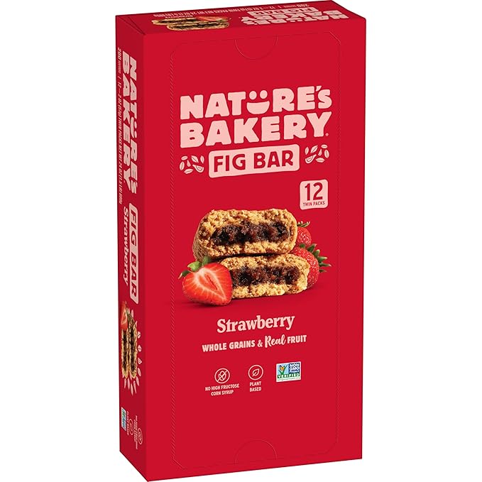 Nature's Bakery Whole Wheat Fig Bars, Real Fruit, Strawberry, 12 Twin packs