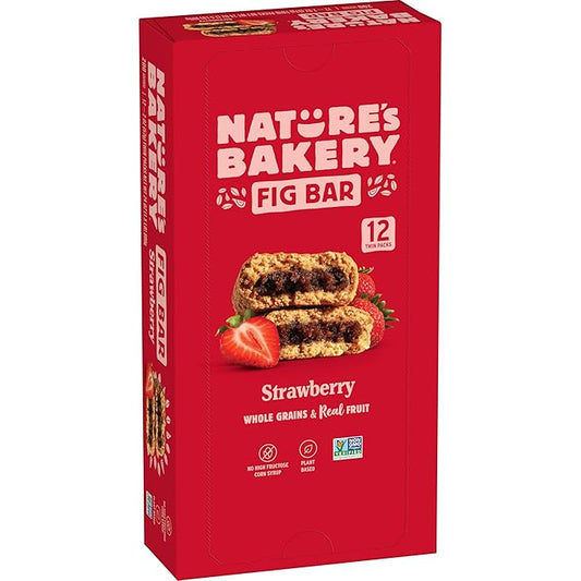 Nature's Bakery Whole Wheat Fig Bars, Real Fruit, Strawberry, 12 Twin packs