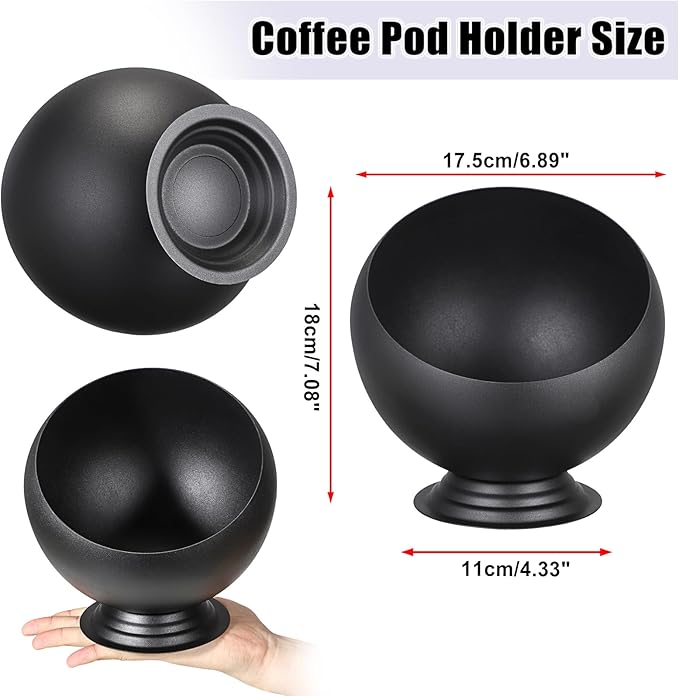 ELLDOO Coffee Pod Holder, Black Metal Coffee Pod Storage for K Cup Nespresso Vertuo Keurig, Creamer Organizer Candy Bowl Fruit Snacks Jar for Countertop Kitchen Breakroom