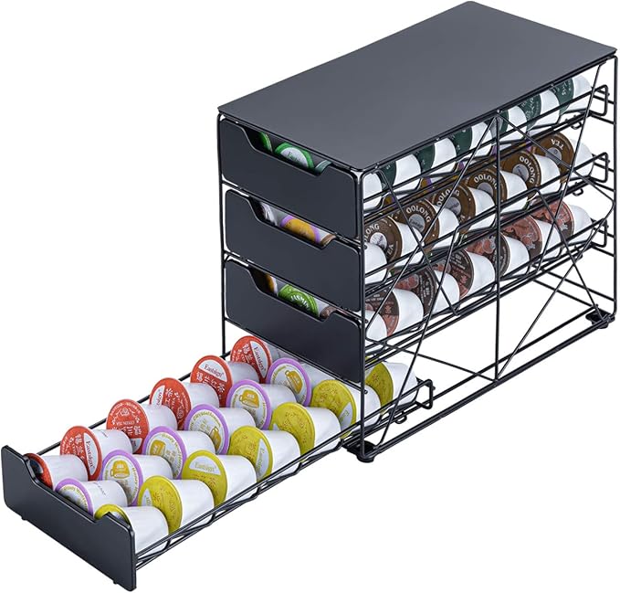 Rice rat k cup Holders for Counter Small for Keurig k-cup Holder for mr Coffee for Tea (84 pods-4 tiers)