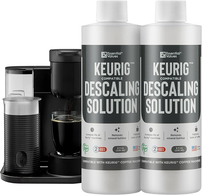 Essential Values Compatible with Keurig Descaling Solution - Specially Formulated for Keurig Descaler - Espresso Machine, Coffee Pot Cleaner - 12 Month Supply 2-Pack