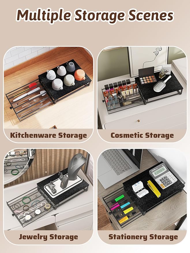 Coffee Pod Holder Counter Coffee Vertuo Capsules Storage Organizer with Sliding Drawer Compatible For 35 K-Cup Pods No Assembly Needed Black