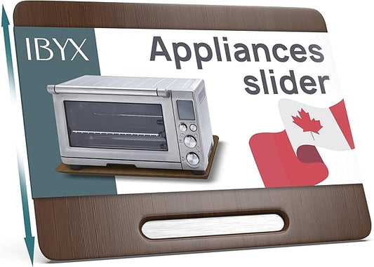 Ibyx Elegant Sliding Tray for Your Coffee Maker & Heavy Kitchen Appliances - Sturdy, Slides Easily from Under The Cabinet (Brown, 21" W x 15" D)