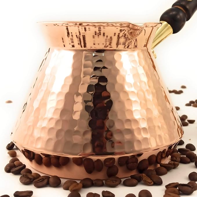 ACC Series (XX-Large - 29 floz) - Hand Hammered Turkish Greek Arabic Armenian Copper Coffee Pot, Heavy Duty Stovetop Coffee Maker Cezve Jazzve Jazva Jezve Ibrik Briki