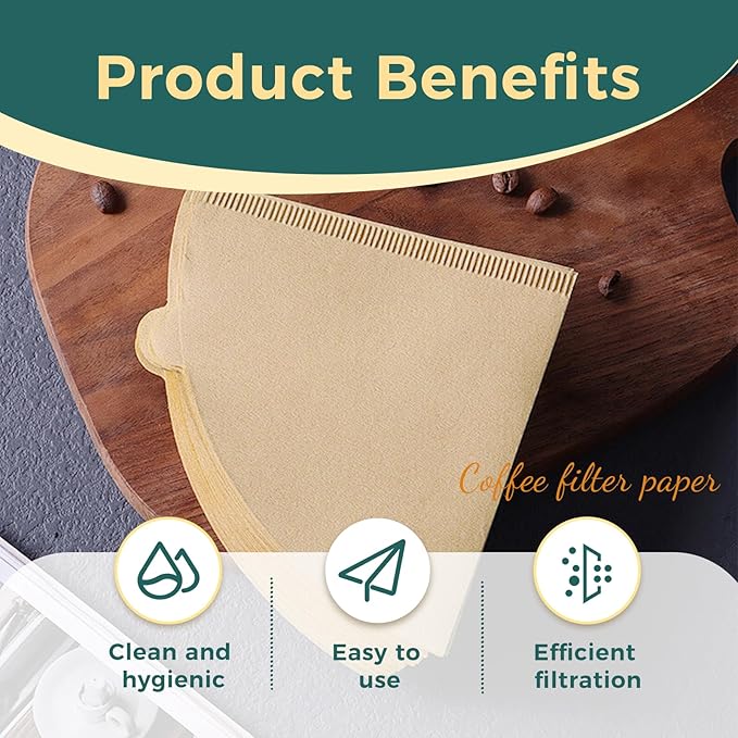 Cone Coffee Filter Papers, V02 Size, 100-Count Pack for Pour Over Coffee Makers (V01)