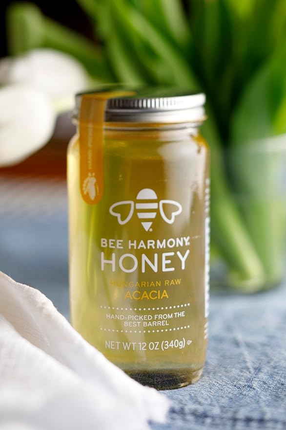 Bee Harmony Hungarian Raw Acacia Honey, 12 Ounce