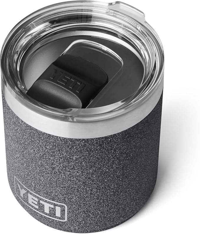 YETI Rambler 10 oz Stackable Lowball 2.0, Vacuum Insulated, Stainless Steel with MagSlider Lid, Black Stone
