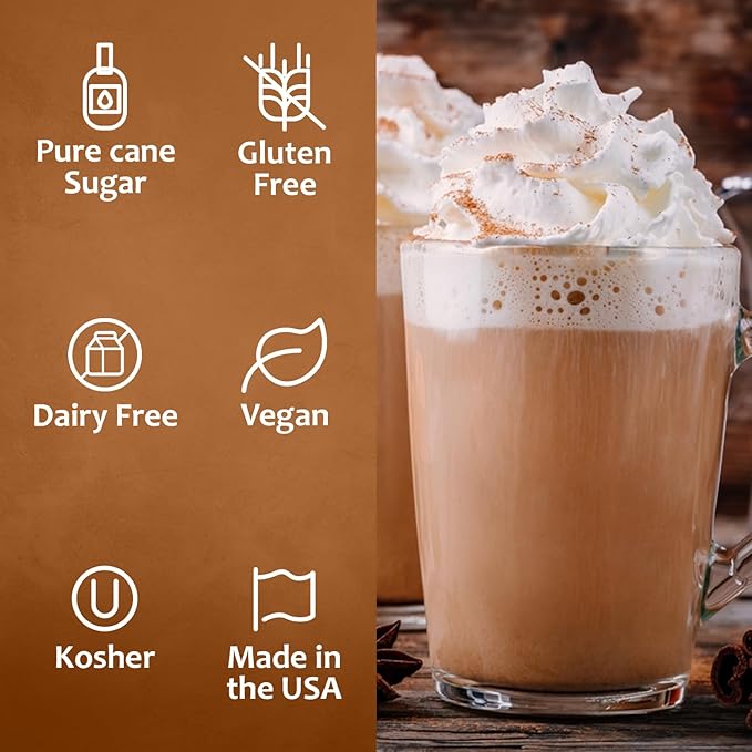 Syruvia Coffee Syrup, Caramel Pecan Flavored Syrup for Drinks, Lattes, and Desserts – 25.4 fl oz