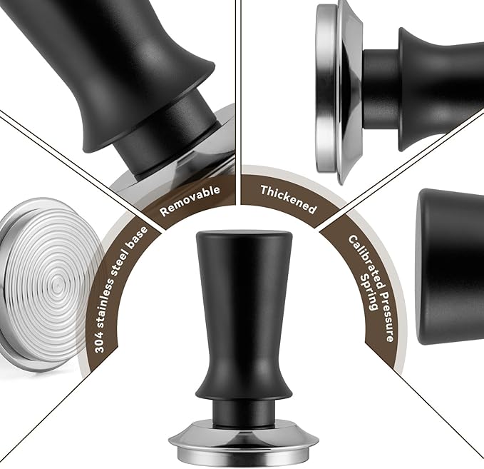 21pcs Espresso Tamper Set, Barista Tools Kit for Coffee Machine, Spring-Loaded 304 Stainless Steel Base 30lbs Coffee Calibrated Tamper kits for Enjoying cafes Home Office hotels(51mm)