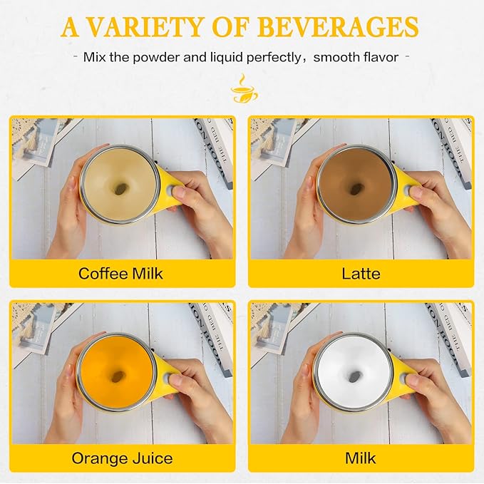 Self Stirring Mug,Rechargeable automatic magnetic Self stirring coffee mug,Rotating Home Office Travel Mixing Cup,To Stir Coffee, Chocolate, Milk, Protein,Cocoa Etc, Great For Office, School, Gym…