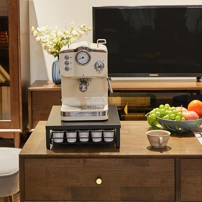 IBUYKE Coffee Pod Drawer Holder for K Cup, 35 Capacity Capsule Pods Storage Organizer,Under Coffee Pot Storage Drawer, Home Kitchen Coffee Pod Holder Counter Coffee Station UTCJ001B