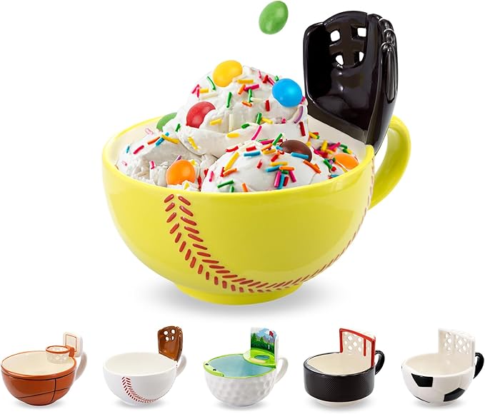 MAX'IS Creations The Softball Mug with a Glove, Softball Gifts for Girls 8-12 12-14 Mom Coach Gift Stuff, Novelty Ceramic Big Funny Coffee Mug, 16oz