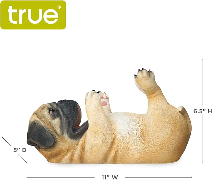 True Pug Polyresin Wine Bottle Holder - Table Top and Counter Wine Rack, Set of 1, Animal Home Decor, Brown, Holds 1 Standard Wine Bottle