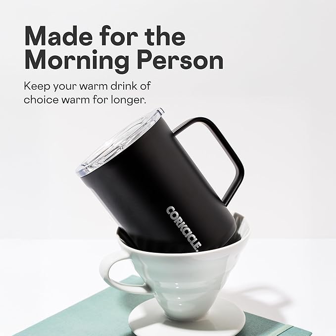 Corkcicle Classic Coffee Mug - Triple Insulated Stainless Steel for Travel - Shatter-Proof Lid - Keeps Drink Hot Over 3 Hours - Holiday Mug Gift - Great for Gifting Warmth - 16 oz - Dragonfly