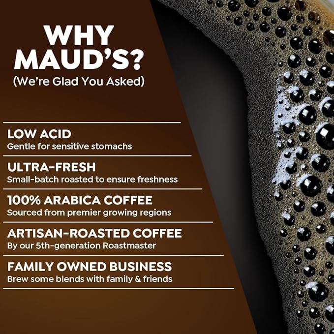 Maud's Dark Roast Coffee Pods, 50ct, Recyclable Single Serve Pods – 100% Arabica Coffee, Compatible with Keurig K Cups Maker