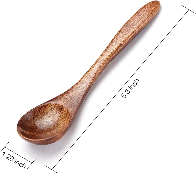 Sevensun Small Wooden Teaspoon, 6pcs Serving Wooden Utensils For Cooking, Condiments, Honey, Spoons For Daily Use
