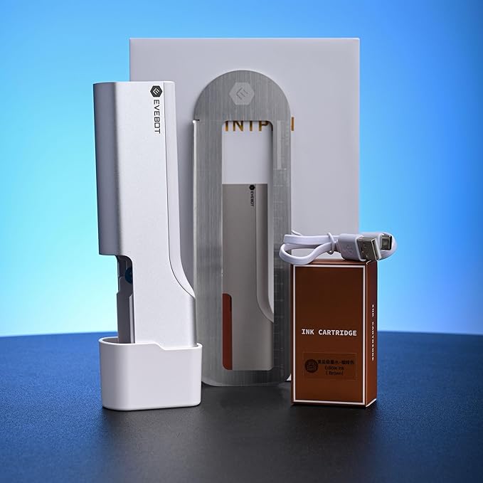 EVEBOT Handheld Food PrintPen Portable Mini Coffee PrintPen Latte Art Macaron Cookie DIY Design Print Pen, Christmas Gifts Bluetooth 4.2 - Brown, Red and Black 3PCS Colors