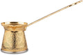 Alisveristime Authentic Turkish Coffee Pot, Handmade Cezve/Ibrik, Multiple Sizes and Colors Available - Enhance Your Coffee Experience Now! (Gold, 1 Cup)
