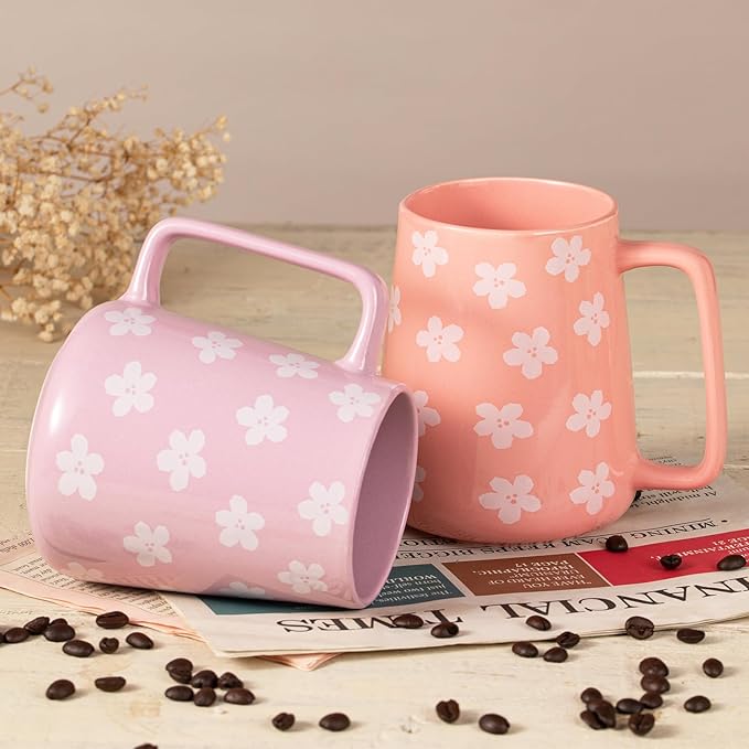 24 oz Large Ceramic Coffee mugs, Extra Large Tea and Coffee Cups, Large Handle Coffee Mug for Office and Home, Microwave and Diahwasher Safe. (24 oz violet)