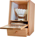 Premium Oak Coffee Filter Holders Storage with Lid, Large Capacity Wooden Box for Pour Over Coffee Station Accessories & Tea Organizer, Versatile Home Bar Essentials for Farmhouse Kitchen Decor