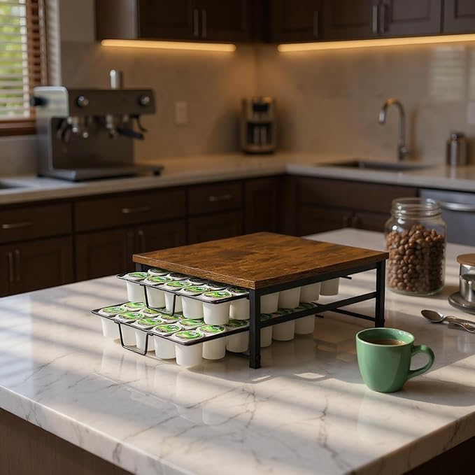 2 Tier Coffee Pod Drawer,60 Capacity Coffee Capsule Storage Organizer Holder For K Cups,Home Kitchen Counter Organizer