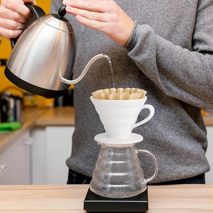 Segarty 150 Pack 1-4 Cup Unbleached Coffee Filters Disposable, 7.2in Natural Paper-made Brown Basket Coffee Filters Bar Accessories for Pour Over Maker Coffee Brewer Dripper Machine for Home Cafeteria