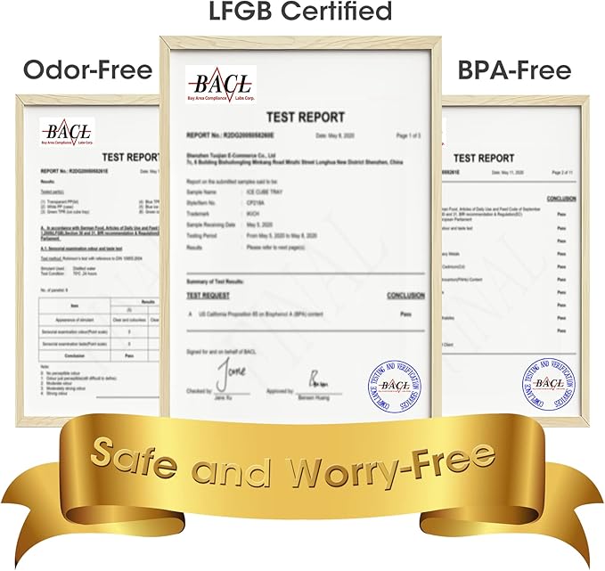 DOQAUS Ice Cube Tray with Lid and Bin - 4 Pack Silicone Ice Cube Trays for Freezer, Stackable Ice Bucket Kits with Storage Container & Scoop for Kitchen, RV, Cocktail, Coffee