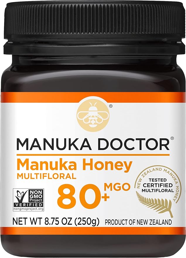 Manuka Doctor - MGO 80+ Manuka Honey Multifloral, 100% Pure New Zealand Honey. Certified. Guaranteed. Raw. Non-GMO (8.75oz)