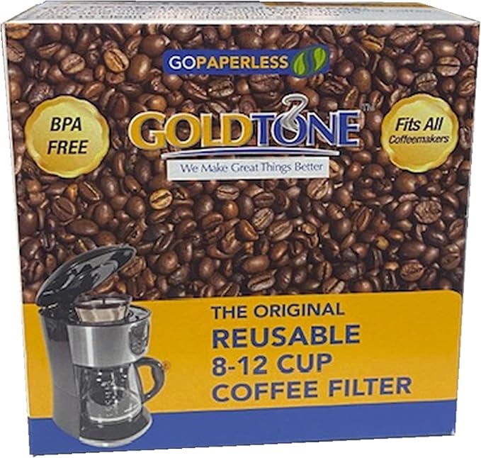 GOLDTONE Brand Reusable 8-12 Cup Basket Coffee Filter fits Cuisinart Coffee Makers and Brewers. Replaces your GTF-B Cuisinart Reusable Basket Coffee Filter - BPA Free (1)