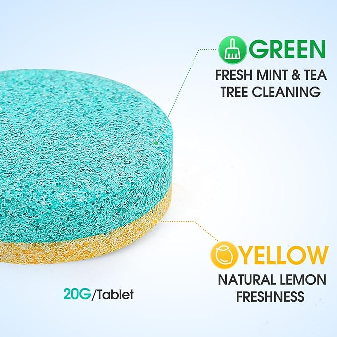 Garbage Disposal Cleaner & Deodorizer Tablets – 30 Count 15-Month Supply, Dual Enzyme Deep Cleaning Pods with Tea Tree, Mint & Lemon Oils, Eco-Friendly, Fits All Kitchen Drains