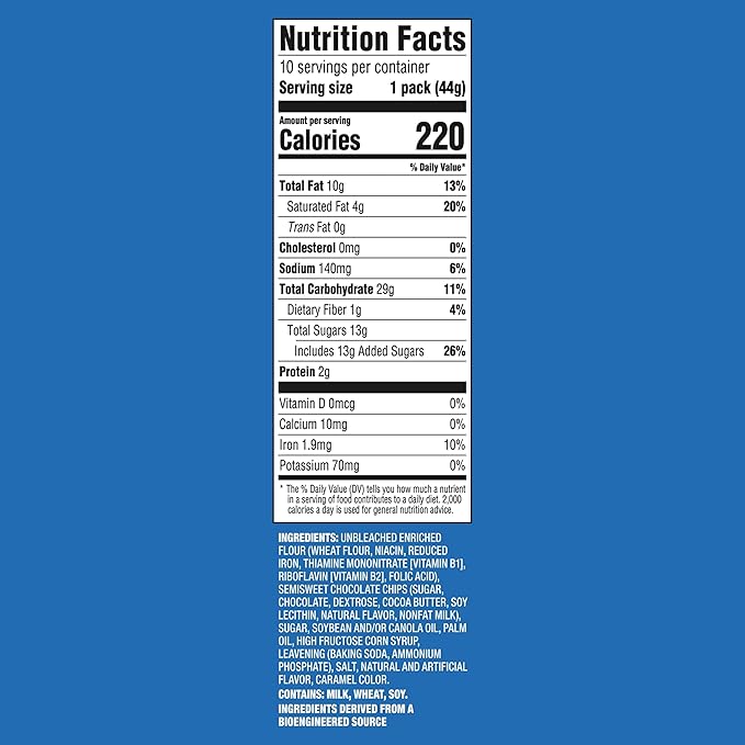 CHIPS AHOY! Original Chocolate Chip Cookies, 40 Snack Packs (4 Cookies Per Pack, 4 Boxes)